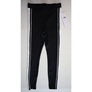 ALO W51234R Women Sz XS Black/White Airlift High-Waist 7/8 Car Club Legging